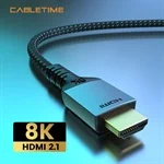 Cable 8K PVC HDMI 2.1 Gold plated 8K 60HZ 48Gb Black 5M 5