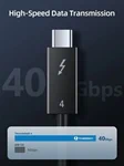 Cable Time Thunderbolt 4 USB-C to USB-C Cable 8K 60Hz 40Gbps 100W 1M 2