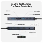 HyperDrive Next 11 Port Dual 4K60Hz HDMI USB-C Hub for PC and Chromebook 2