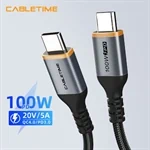 CableTime USB-C to USB-C PD 100W Cable 2M Black CU03L