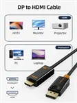CableTime DisplayPort 1.2 to HDMI Cable 4K 60Hz 1.8M Black CD32K 3