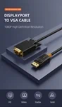 CableTime DisplayPort 1.2 to VGA Cable Full HD 1080P 60Hz 1.8M Black CD35K