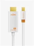 CableTime Mini DisplayPort to HDMI Cable 4K 30Hz 3M White CD43N