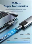 CableTime USB-C to USB-C Right Angle Cable 100W 20Gbps 4K 2M 3