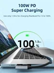 CableTime USB-C to USB-C Right Angle Cable 100W 20Gbps 4K 2M 4