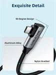 CableTime USB-C to USB-C Right Angle Cable 100W 20Gbps 4K 2M 6