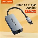 CableTime USB-C 3.0 to RJ45 2.5Gbps Adapter 0.15M CB57G 2