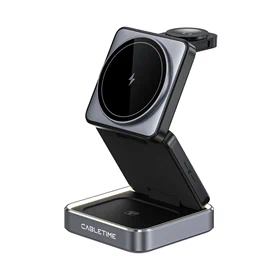 CableTime 3-in-1 Foldable Magnetic Wireless Charger Stand