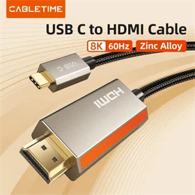 Cable USB TYPE C to HDMI 8K 60Hz 4K H144HZ Black 1M