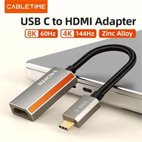 Cable USB C TO HDMI Adapter Female 8K 60Hz 4K 144Hz Black 20CM