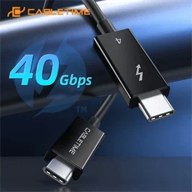CableTime Thunderbolt 4 USB-C to USB-C Cable 8K60Hz 40Gbps 100W 1.8M CT40K