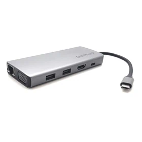 מתאם מפצל (מיני תחנת עגינה) ל-5 מוצרים: USB-C + 2*USB 3.0 + VGA חריץ HDMI + Rj45