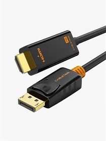 CableTime DisplayPort 1.2 to HDMI Cable Full HD 1080P 60Hz 1.8M Black CD33K
