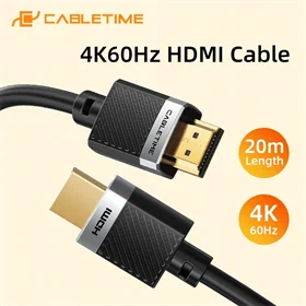 CableTime HDMI 2.0 Cable 4K60Hz 18Gbps 1M Black CH24H