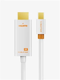 CableTime Mini DisplayPort to HDMI Cable 4K 30Hz 3M White CD43N