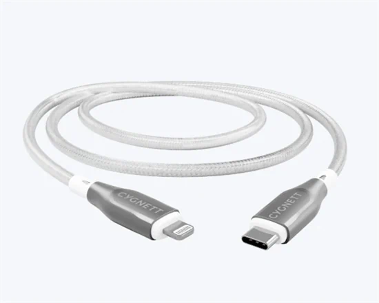 Cygnett Rugged Lightning to USB-C Fast Charging Cable 2M White
