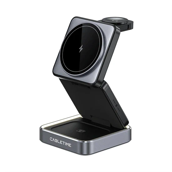 CableTime 3-in-1 Foldable Magnetic Wireless Charger Stand