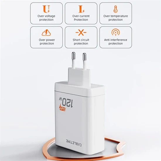 Cable Time GaN PD3.1 3C1A 120W wall charger