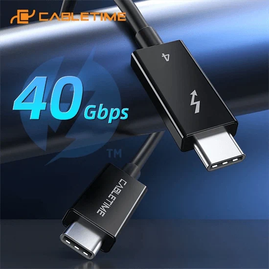 CableTime Thunderbolt 4 USB-C to USB-C Cable 8K60Hz 40Gbps 100W 1.8M CT40K