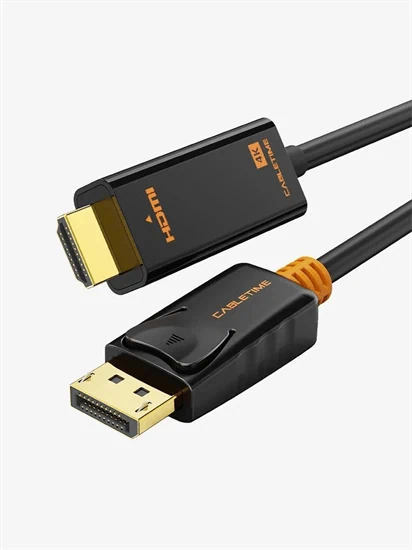 CableTime DisplayPort 1.2 to HDMI Cable 4K 60Hz 1.8M Black CD32K
